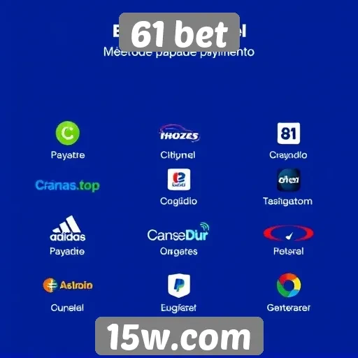 Métodos de pagamento disponíveis no 61 bet